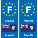 F Europe Anguilla autocollant plaque