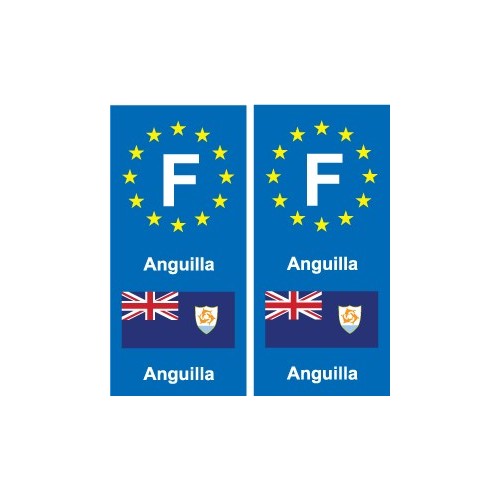 F Europe Anguilla autocollant plaque
