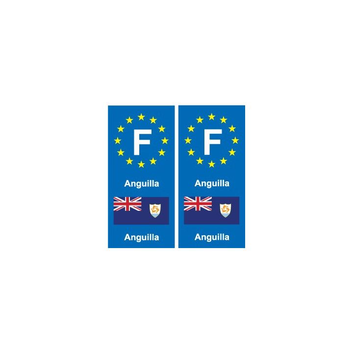 F Europe Anguilla autocollant plaque