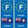F Europe Anguilla autocollant plaque