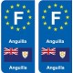 F Europe Anguilla autocollant plaque