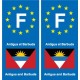 F de la Europa Antigua y Barbuda Antigua y Barbuda placa etiqueta