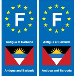 F Europe Antigua-et-Barbuda Antigua and Barbuda autocollant plaque