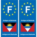 F Europe Antigua-et-Barbuda Antigua and Barbuda autocollant plaque