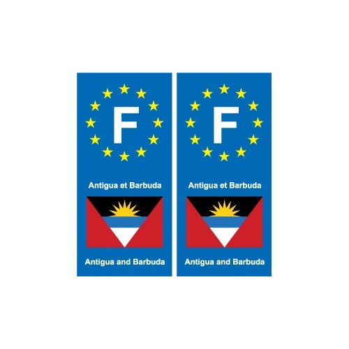 F Europe Antigua-et-Barbuda Antigua and Barbuda autocollant plaque