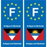 F Europe Antigua-et-Barbuda Antigua and Barbuda autocollant plaque 2