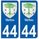 44 Vertou blason autocollant plaque stickers ville