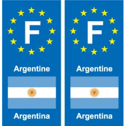 F Europe Argentine Argentina autocollant plaque