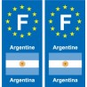F Europe Argentine Argentina autocollant plaque