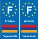F Europe Arménie Armenia autocollant plaque 2