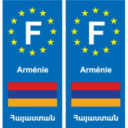 F Europe Arménie Armenia autocollant plaque