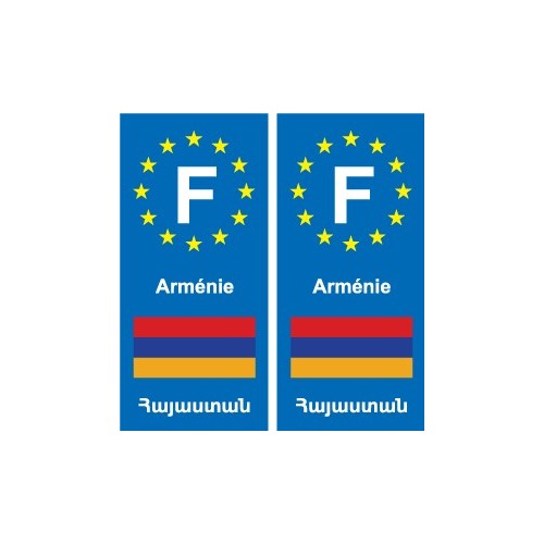 F Europe Arménie Armenia autocollant plaque