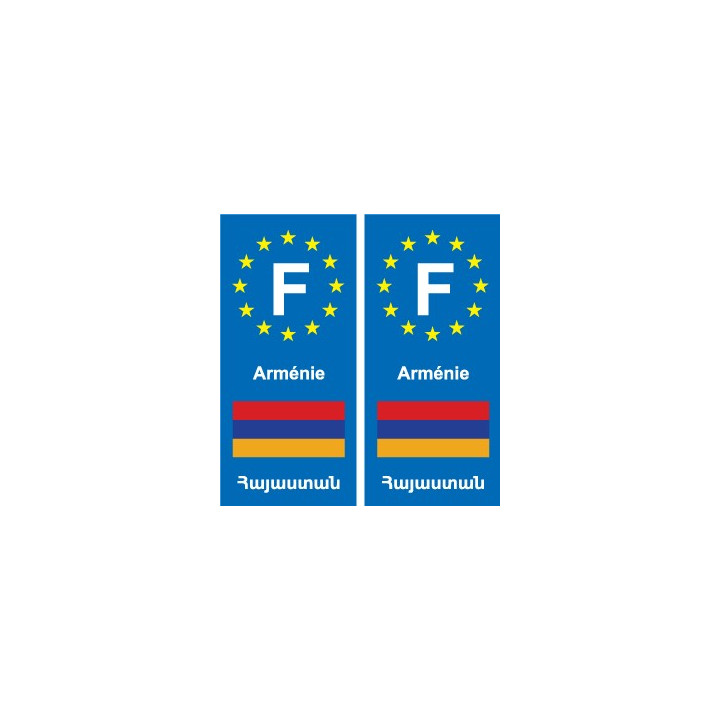 F Europe Arménie Armenia autocollant plaque