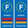 F Europa Armenia Armenia placa etiqueta