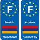 F Europe Arménie Armenia autocollant plaque