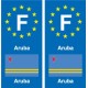 F Europe Aruba autocollant plaque