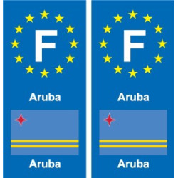 F Europe Aruba autocollant plaque