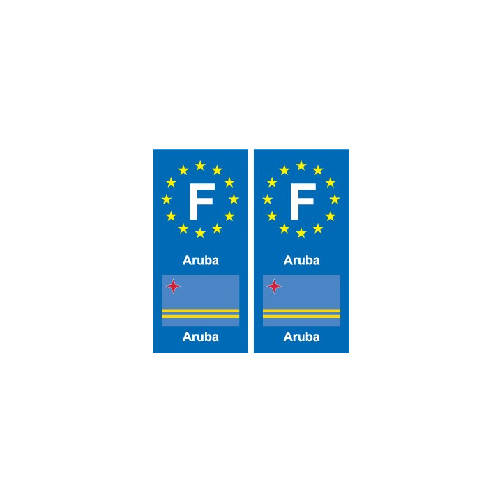 F Europe Aruba autocollant plaque