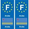F Europe Aruba autocollant plaque