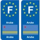 F Europe Aruba autocollant plaque