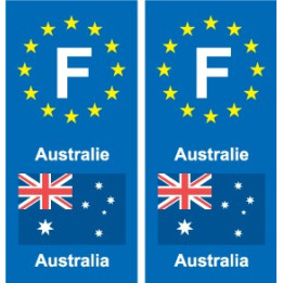 F Europe Australie Australia autocollant plaque