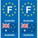 F Europe Australie Australia autocollant plaque