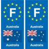 F Europe Australie Australia autocollant plaque