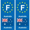 F Europe Australie Australia autocollant plaque 2