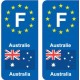 F Europe Australie Australia autocollant plaque