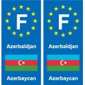 F Europe Azerbaïdjan Azerbaijan autocollant plaque