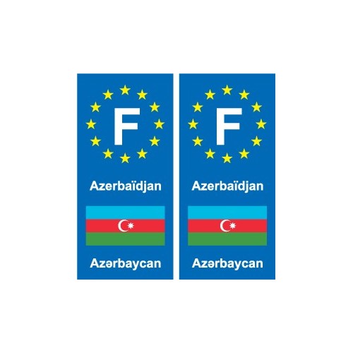 F Europe Azerbaïdjan Azerbaijan autocollant plaque