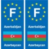 F Europe Azerbaïdjan Azerbaijan autocollant plaque