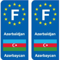 F Europe Azerbaïdjan Azerbaijan autocollant plaque