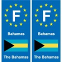 F Europe Bahamas autocollant plaque