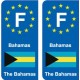 F Europe Bahamas autocollant plaque