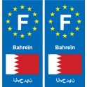 F Europe Bahrain Bahreïn autocollant plaque