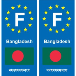 F Europe Bangladesh  autocollant plaque