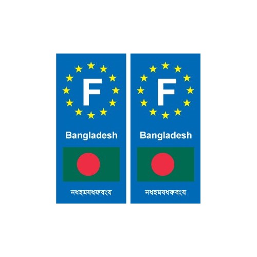 F Europe Bangladesh  autocollant plaque