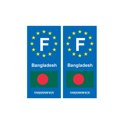 F Europe Bangladesh  autocollant plaque