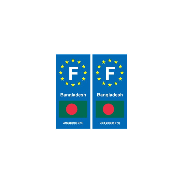 F Europe Bangladesh  autocollant plaque