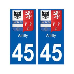 45 Amilly blason autocollant plaque stickers ville