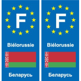 F Europe Biélorussie Belarus autocollant plaque