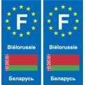 F Europe Biélorussie Belarus autocollant plaque