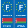 F Europe Biélorussie Belarus autocollant plaque