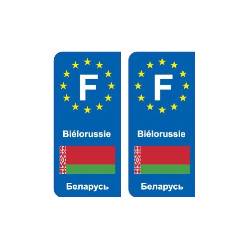 F Europe Biélorussie Belarus autocollant plaque