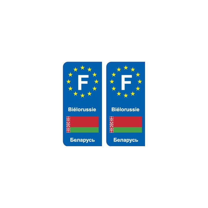 F Europe Biélorussie Belarus autocollant plaque
