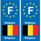 F Europe Belgique Belgium autocollant plaque