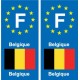 F Europe Belgique Belgium autocollant plaque