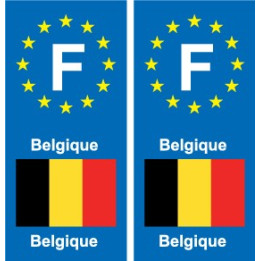 F Europe Belgique Belgium autocollant plaque