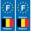 F Europe Belgique Belgium autocollant plaque